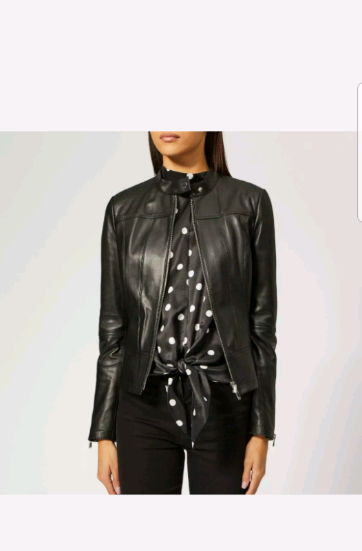 image for Hugo Boss Women's Regular-fit leather jacket 