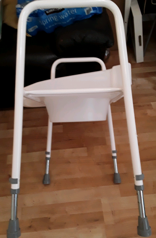 Raised Toilet Seat and Frame Adjustable width Toileting Mobility Aid