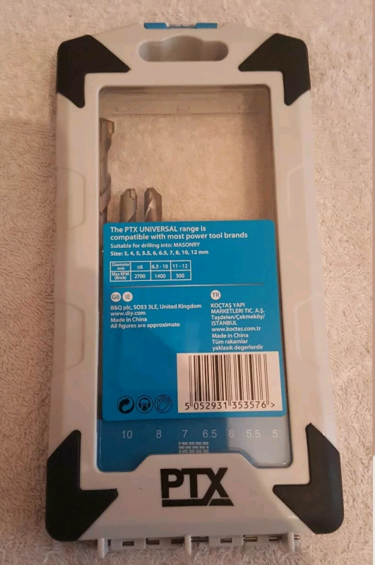 PTX 10 piece masonry drill bit set