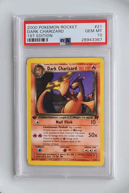2000 Pokemon Card Dark Charizard 1st Edition Gem Mint PSA 10