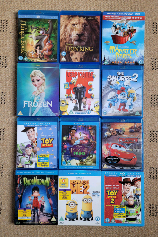Disney Kids Blu Ray DVD Bundle.