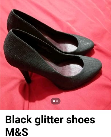 Black sequin cheap shoes heels