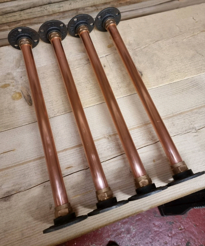Industrial Designed Copper Pipe Table/ Bar Legs (Steampunk)
