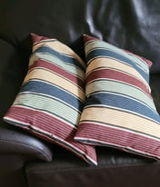 Ikea cushions with stripped covers. Two.