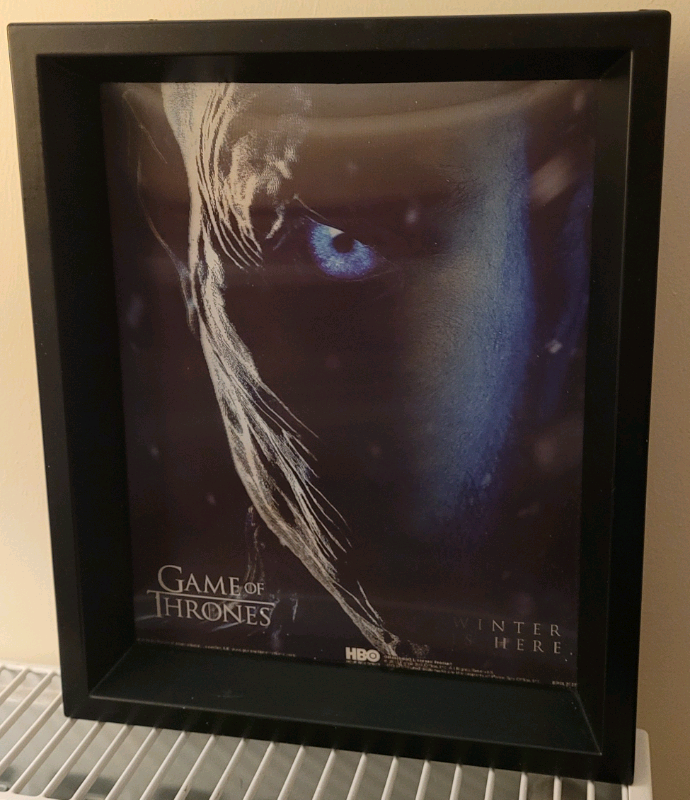 Black Framed Game of Thrones Picture of Jon Snow 