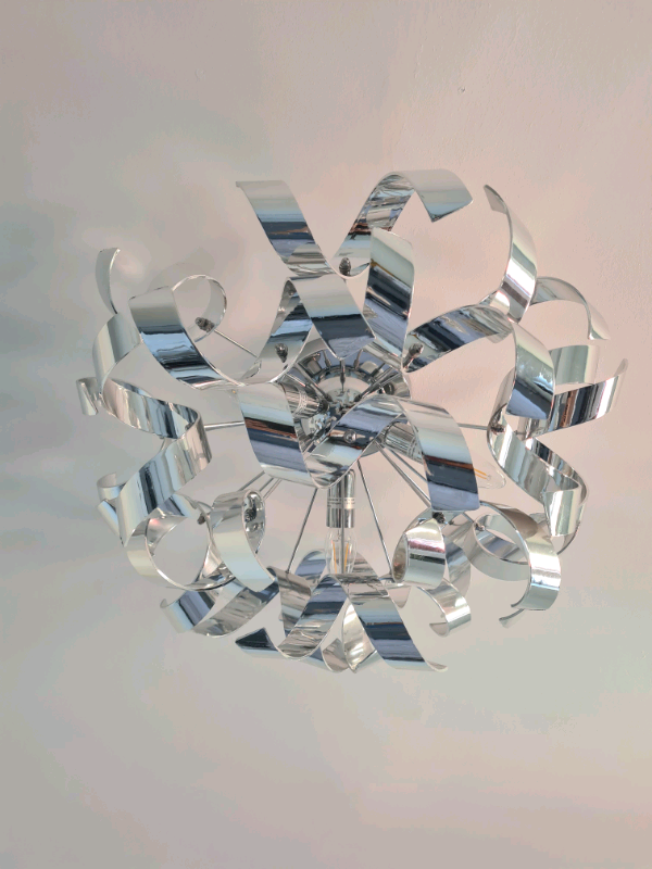 Decorative 3 Bulb Silver Spiral Ceiling Light
