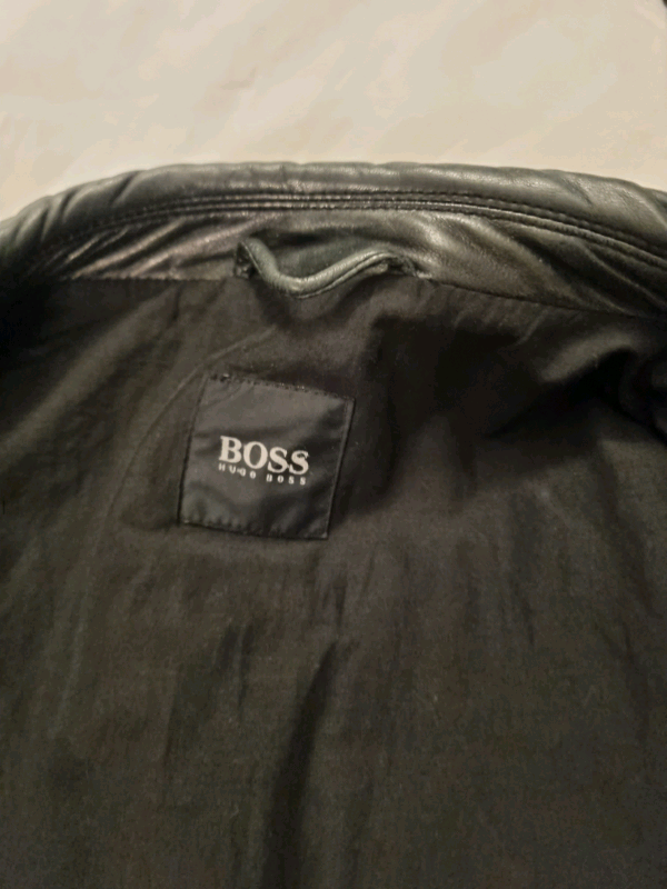 Hugo boss black leather jacket. 