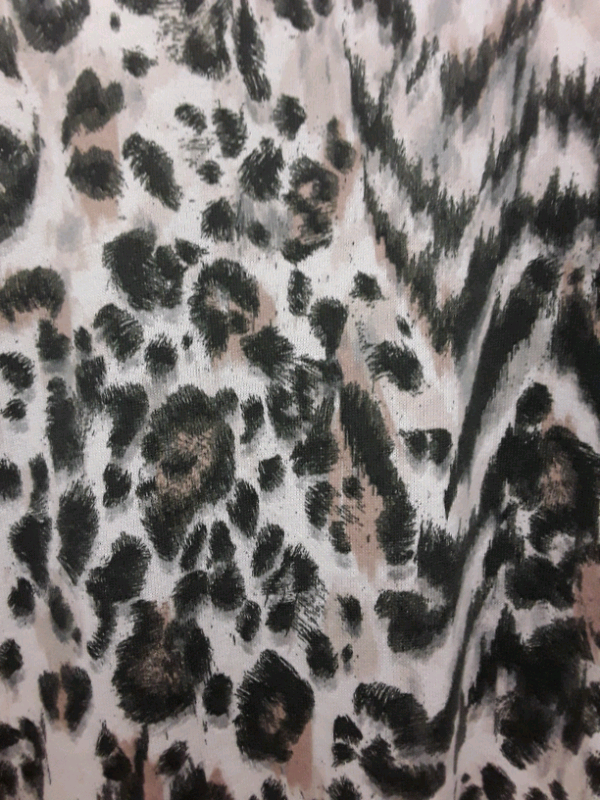 F&F ANIMAL PRINT LONG TOP/SHORT DRESS SIZE 14 (NEW) COWL NECK