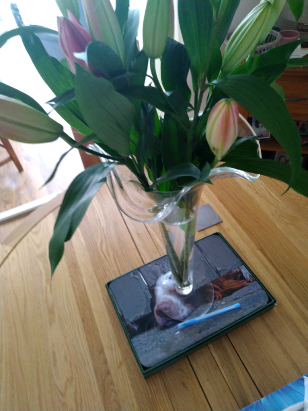 Tall Ruffled Edge glass vase 