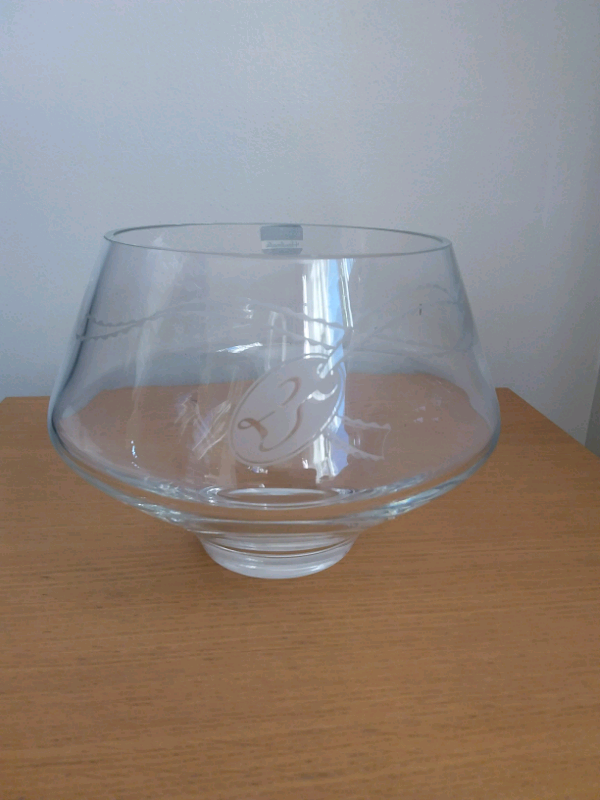 25th wedding anniversary engraved glass bowl/vase