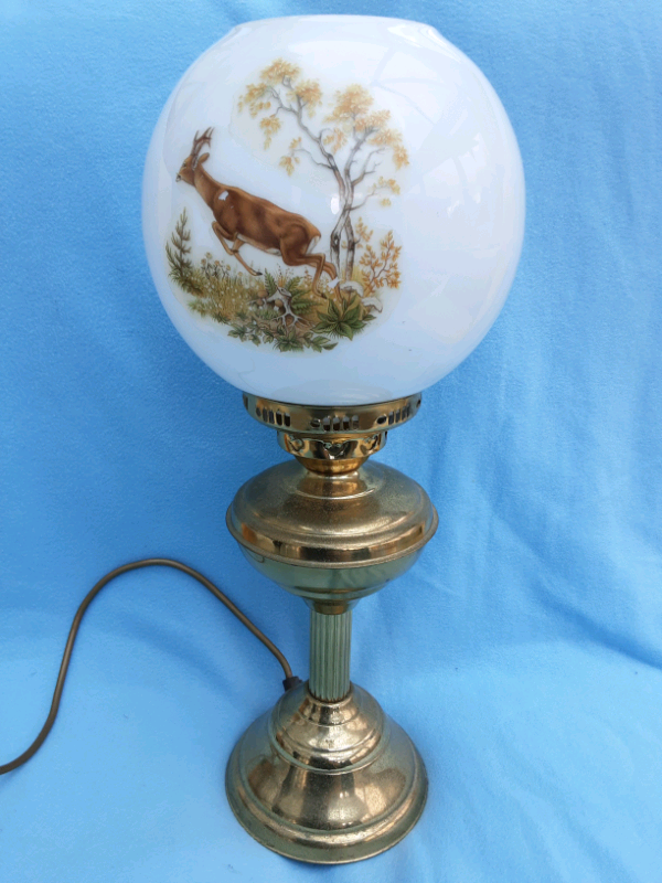 image for Antique Electric Lamp with Decorative Shade