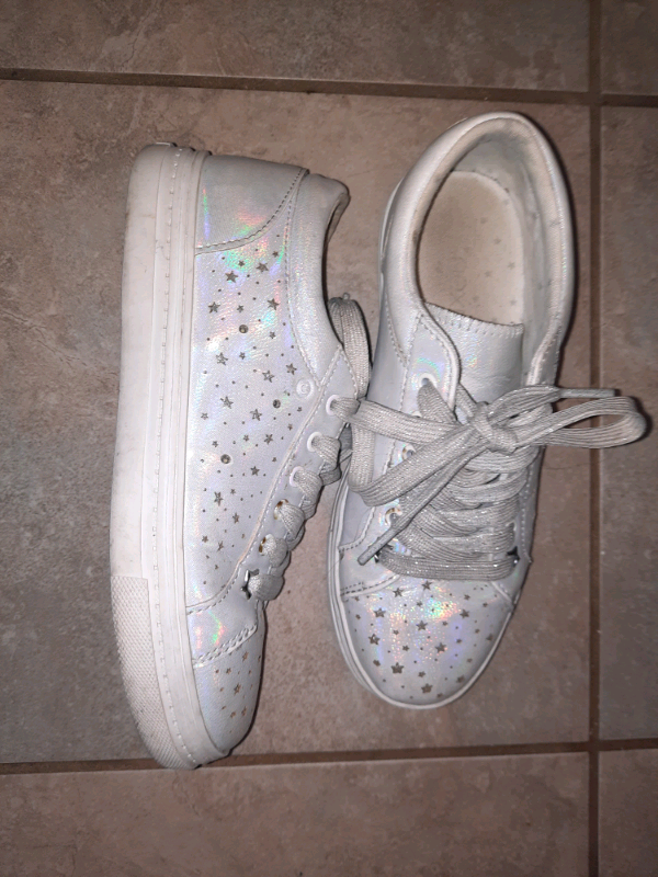 Nex-t size 3 shimmery white trainers.
