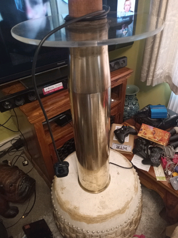 Large Military Shell Lamp Table Man Cave 