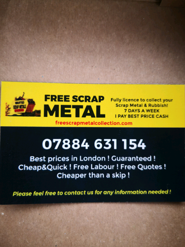 image for SCRAP METAL FREE COLLECTION RUBBISH CLEARANCE  SAME DAY PICK UP