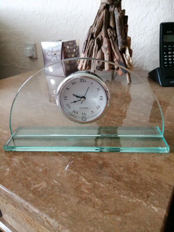 Glass half circle alarm clock 
