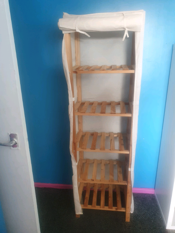 6 Tier Pine Storage Unit With Cover