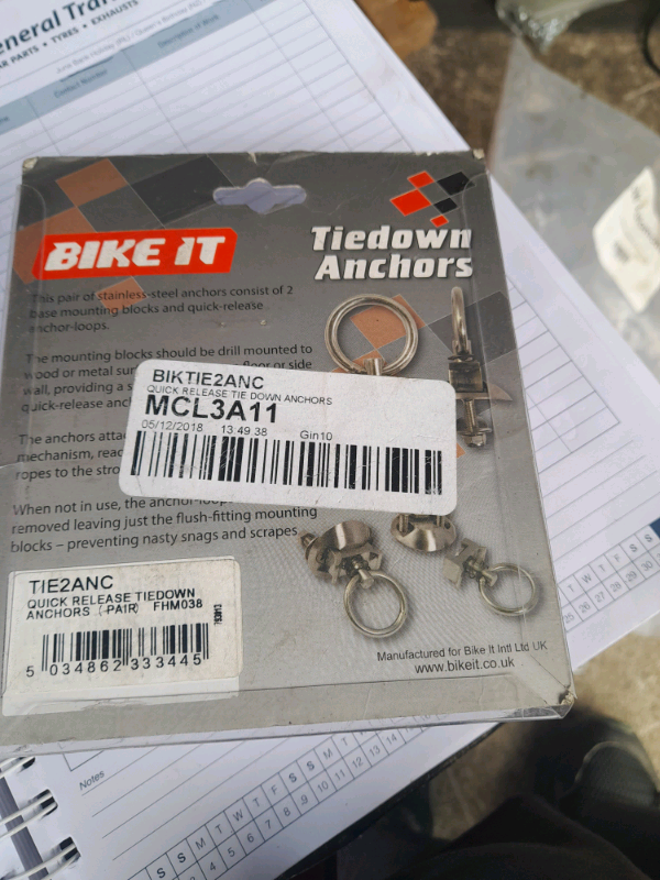 Bike it tie down anchors