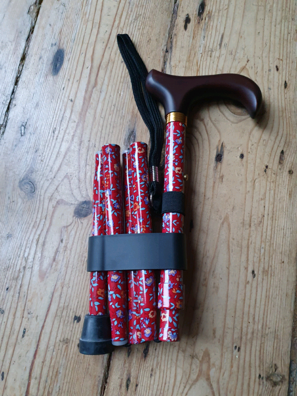 Foldable walking Cane with floral design