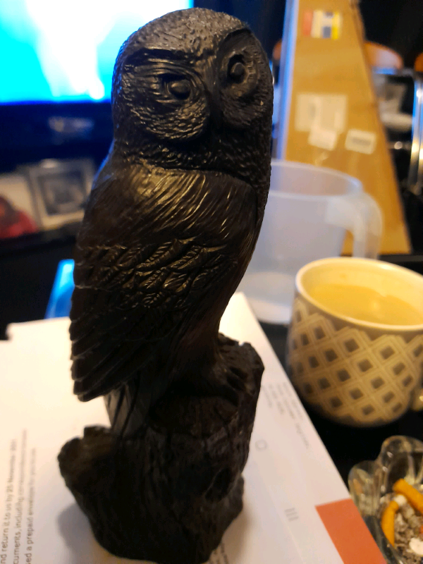 image for Black wooden Owl 0rnament/ Paper Weight £6 +..P&p