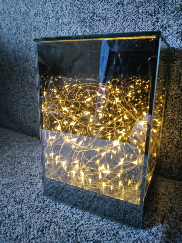 Mirror glass fairy lights lamp