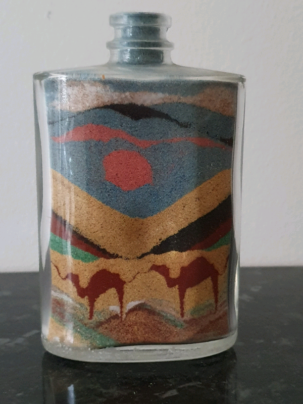Hand made sahara scenery with bottled sand 