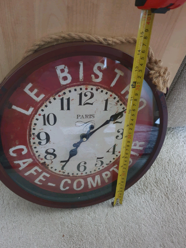 14" diameter wall clock reproduction Bistro