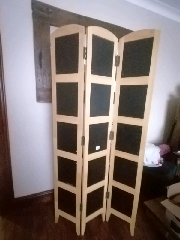 Vintage dressing screen/room divider with picture insert spaces 