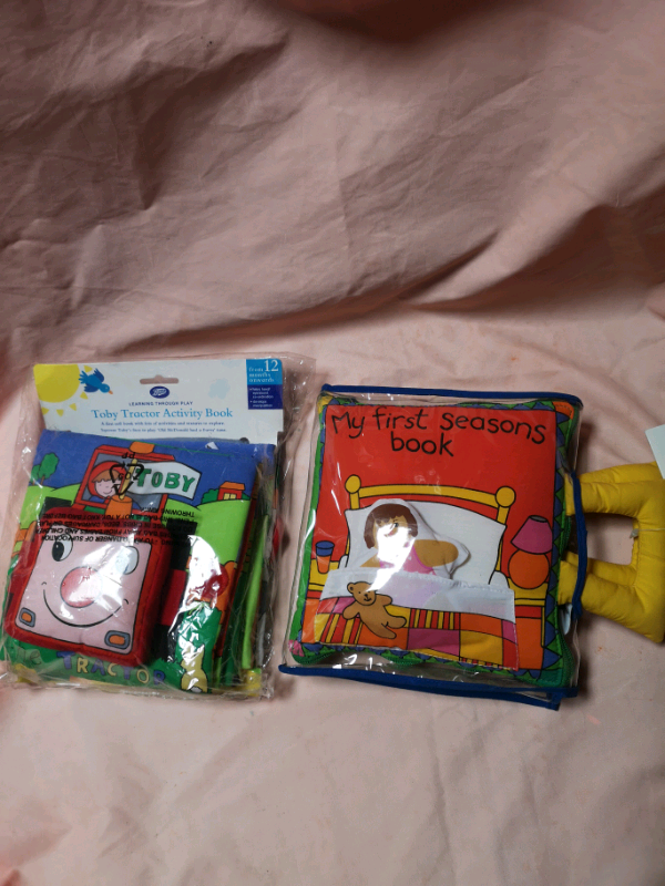 3 soft activity books (brand new) suitable from birth, ideal gift.