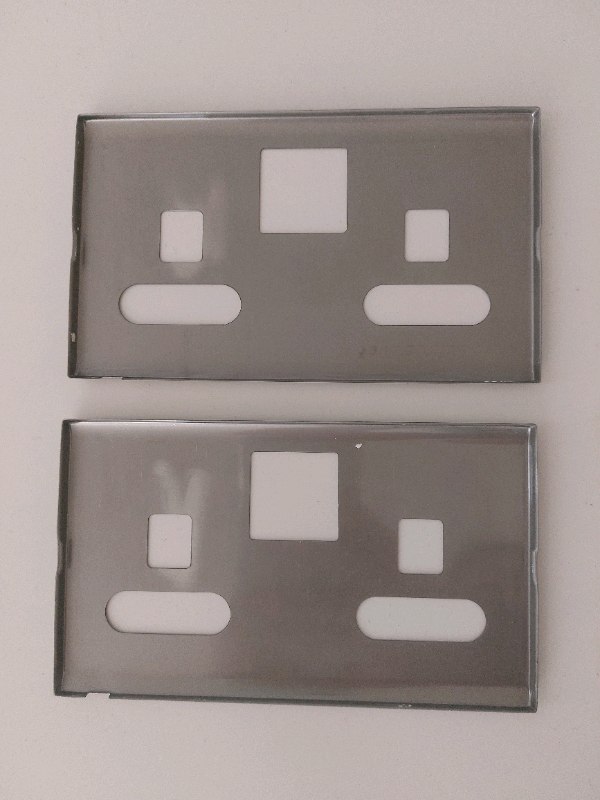 Eaton COPA Stainless Steel clip on double switch socket front