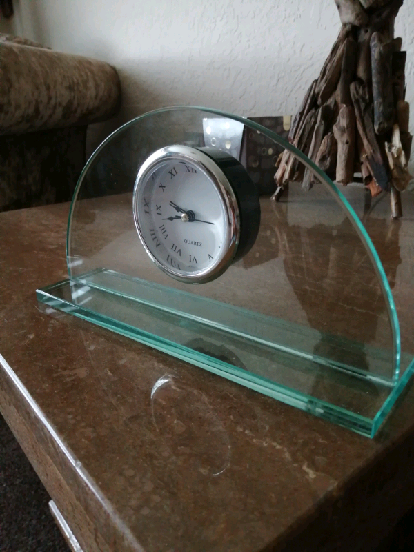 Glass half circle alarm clock 
