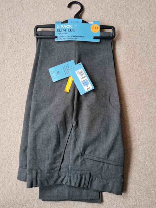 image for Brand New M&S Two Pack of Boys School Trousers 