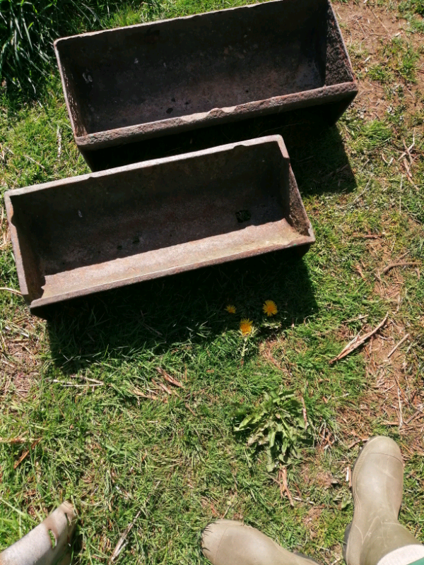 Pair of cast iron troughs * garden planters ? * 