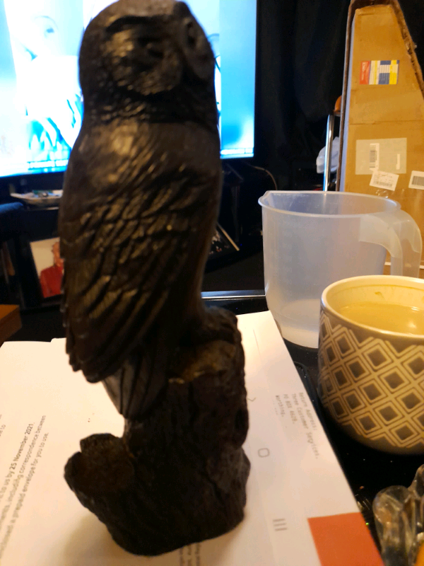 Black wooden Owl 0rnament/ Paper Weight £6 +..P&p