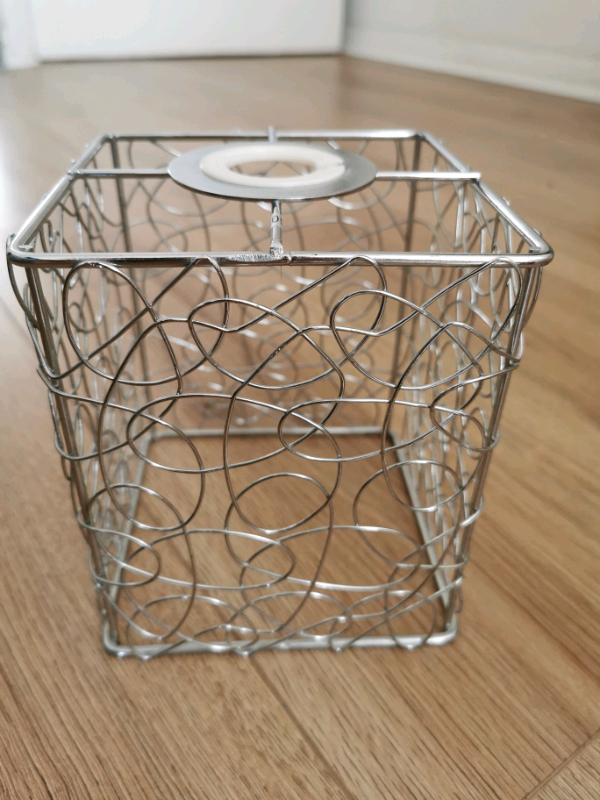 image for Light Fitting Easy Fit Square Silver Metal Light Lamp Shade 15cm