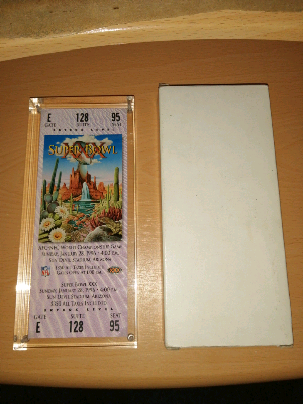 Super Bowl 30 Membrobilia  Collectors Ticket