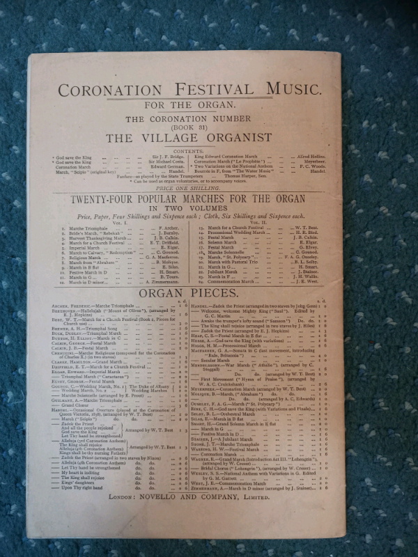 Coronation service programme 1902 original 