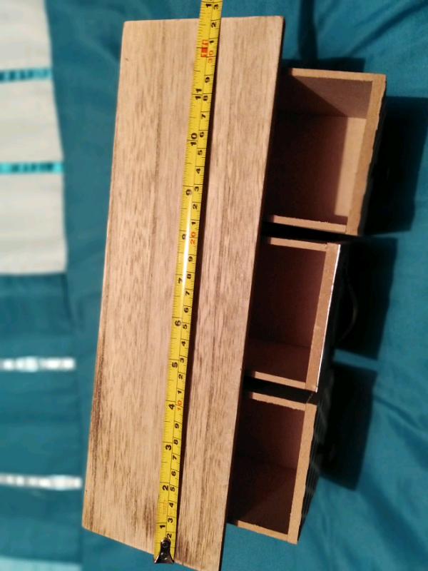 Wooden jewellery drawers with hooks