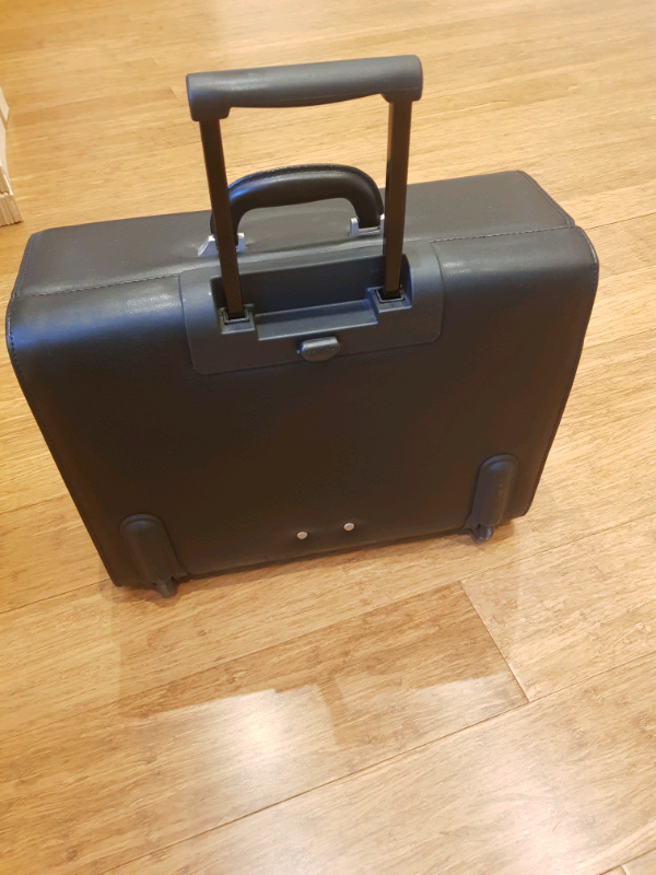 Black leather computer and travel bag 