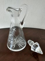 Vintage vinegar / oil crystal glass condiment jug