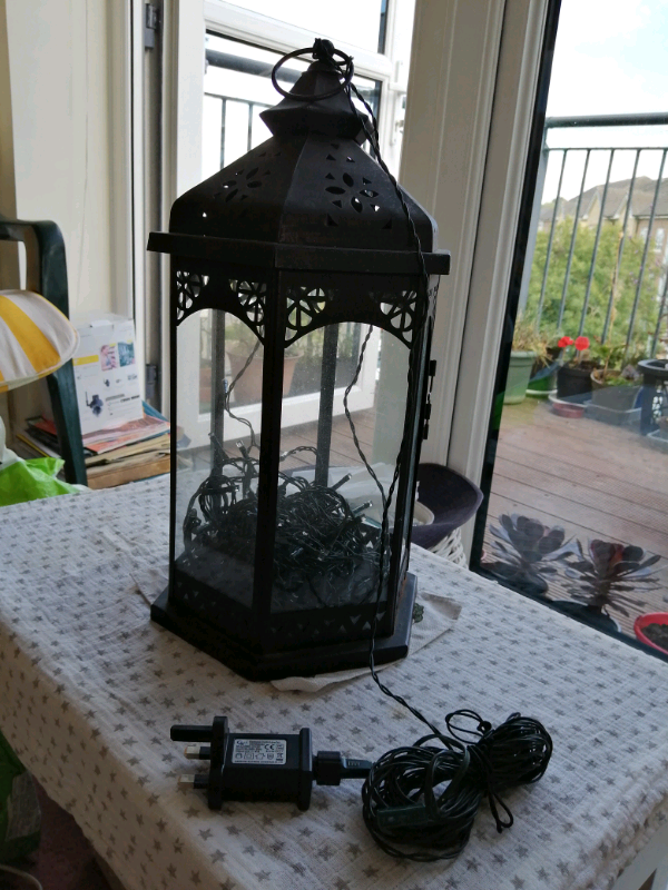Black hexagonal decorative Lantern