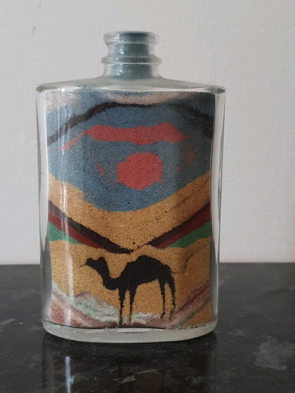 Hand made sahara scenery with bottled sand 