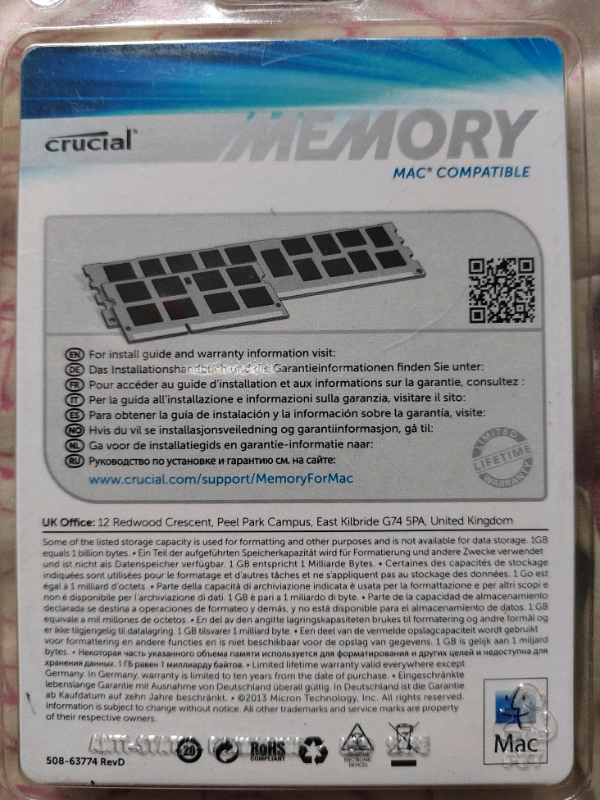 LAPTOP MEMORY 4GB 2x2GB