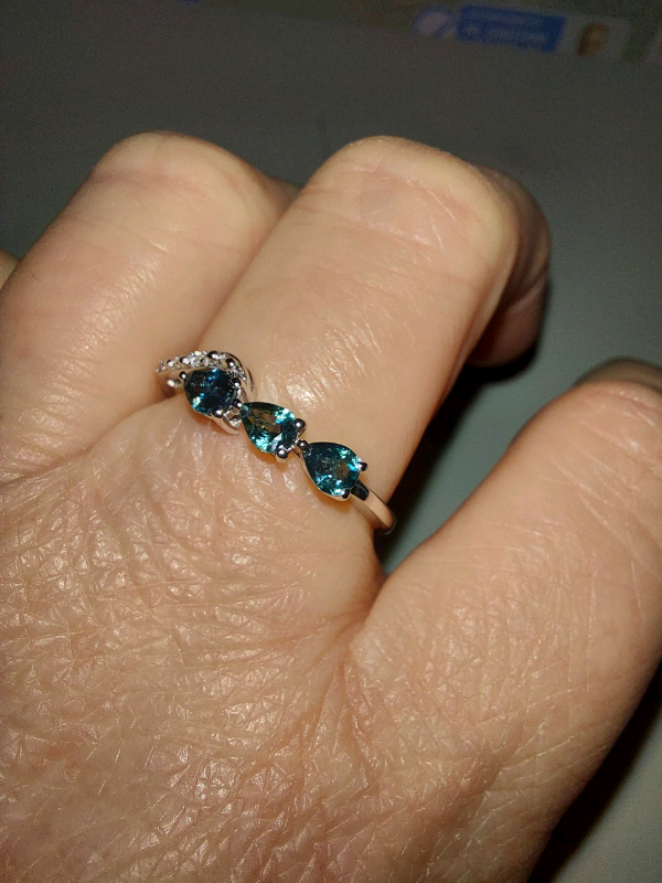 image for White gold ring,sapphires, brand new