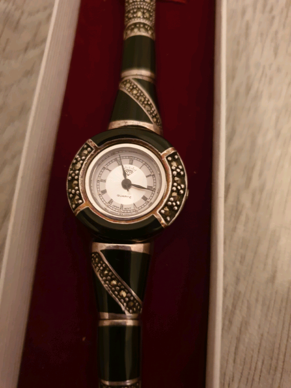 image for Ladies Silver and Marquesites Watch