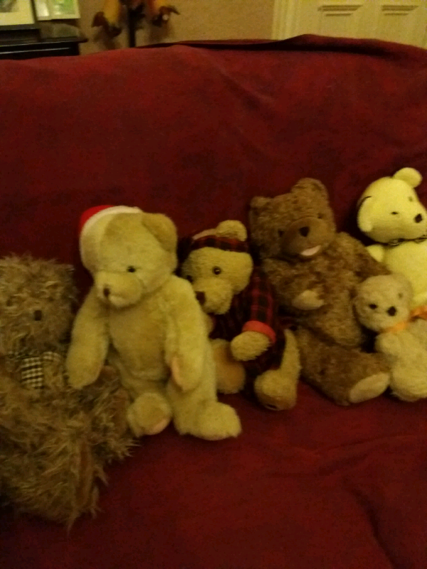 image for Collection of old teddy bears.