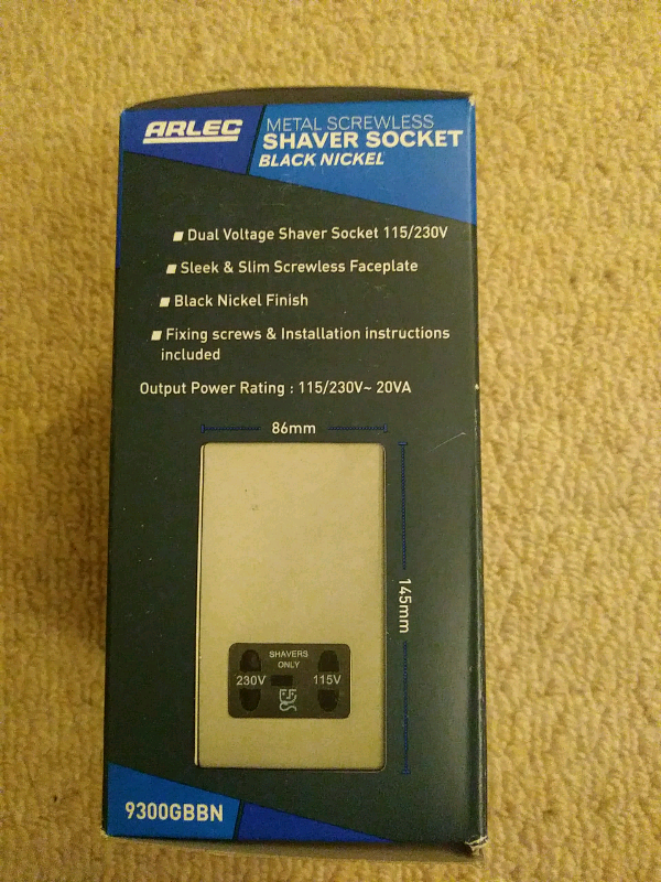 image for Shaver outlet Screwless fixing
