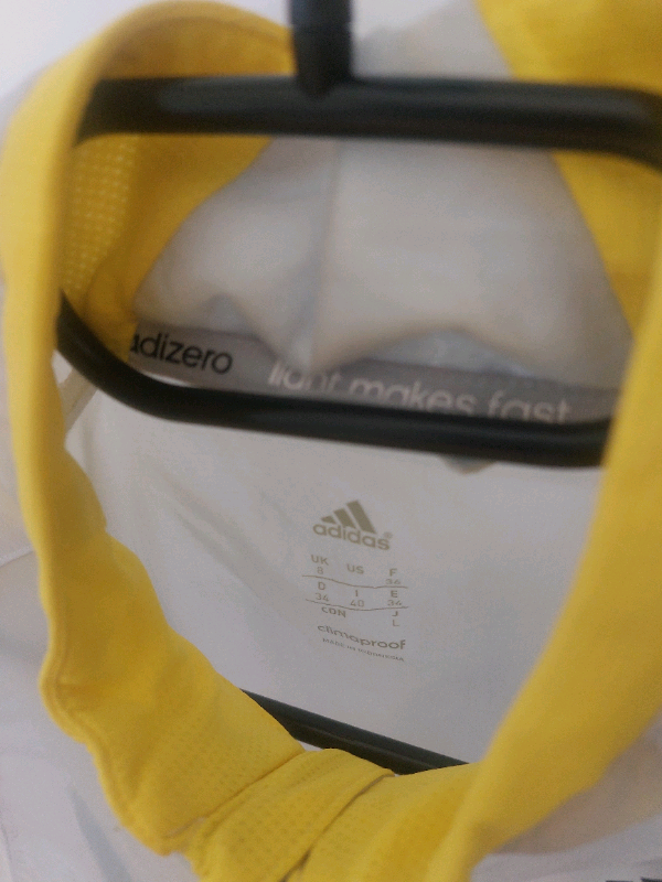Adidas Adizero Lightweight Packable Windbreaker light blue/grey yellow