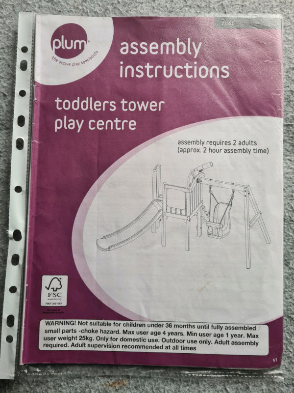 Plum Toddlers Tower Wooden Play Centre - painted and treated 