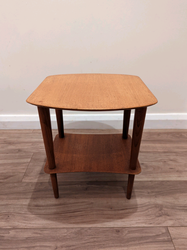 Pair of mid century teak side tables/plant stands vintage retro 