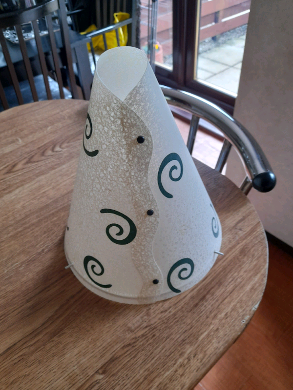 Lampshade only --  beige & charcoal 